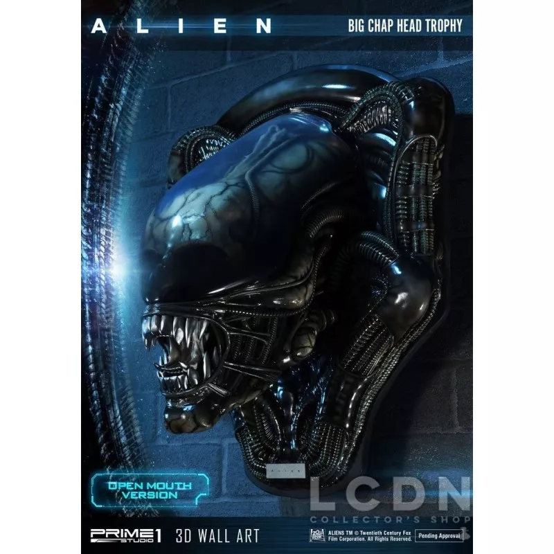 Alien 3D Wall Art Warrior Alien Head Trophy Open Mouth Version 58 cm