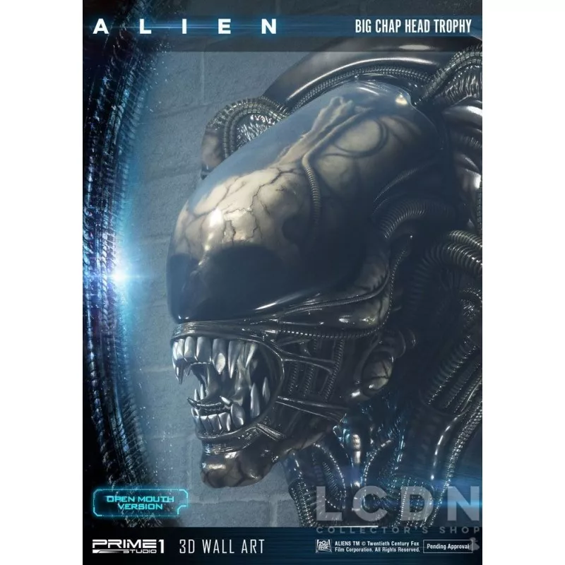 Alien 3D Wall Art Warrior Alien Head Trophy Open Mouth Version 58 cm