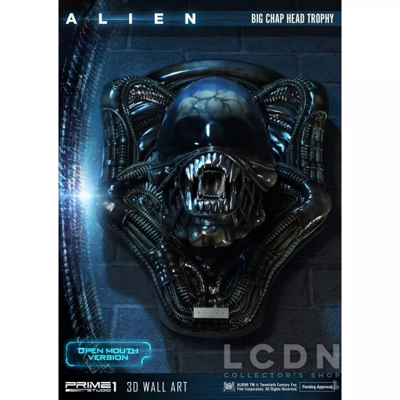 Alien 3D Wall Art Warrior Alien Head Trophy Open Mouth Version 58 cm