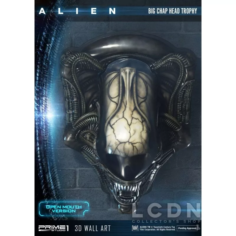 Alien 3D Wall Art Warrior Alien Head Trophy Open Mouth Version 58 cm