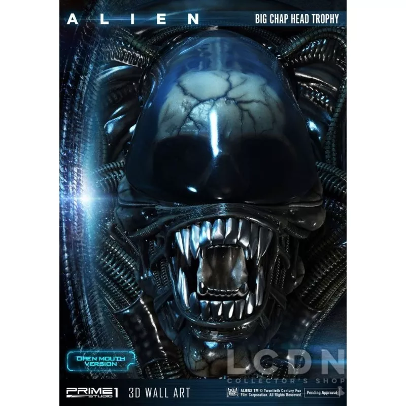 Alien 3D Wall Art Warrior Alien Head Trophy Open Mouth Version 58 cm