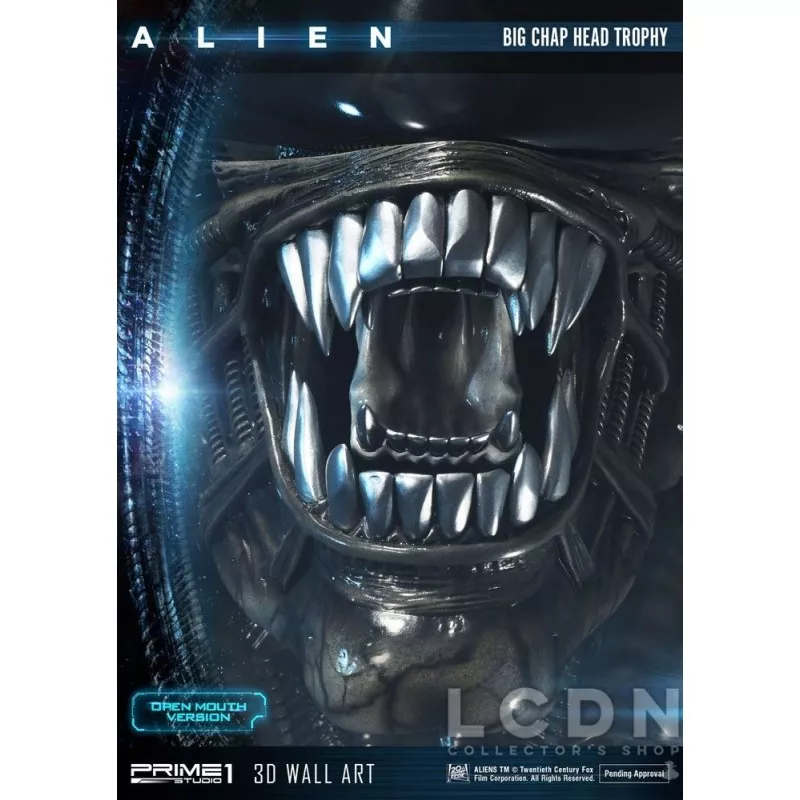 Alien 3D Wall Art Warrior Alien Head Trophy Open Mouth Version 58 cm