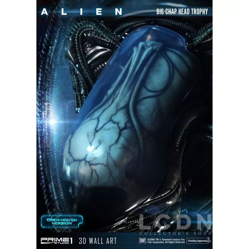 Alien 3D Wall Art Warrior Alien Head Trophy Open Mouth Version 58 cm