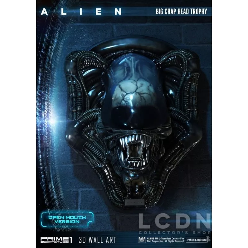 Alien 3D Wall Art Warrior Alien Head Trophy Open Mouth Version 58 cm