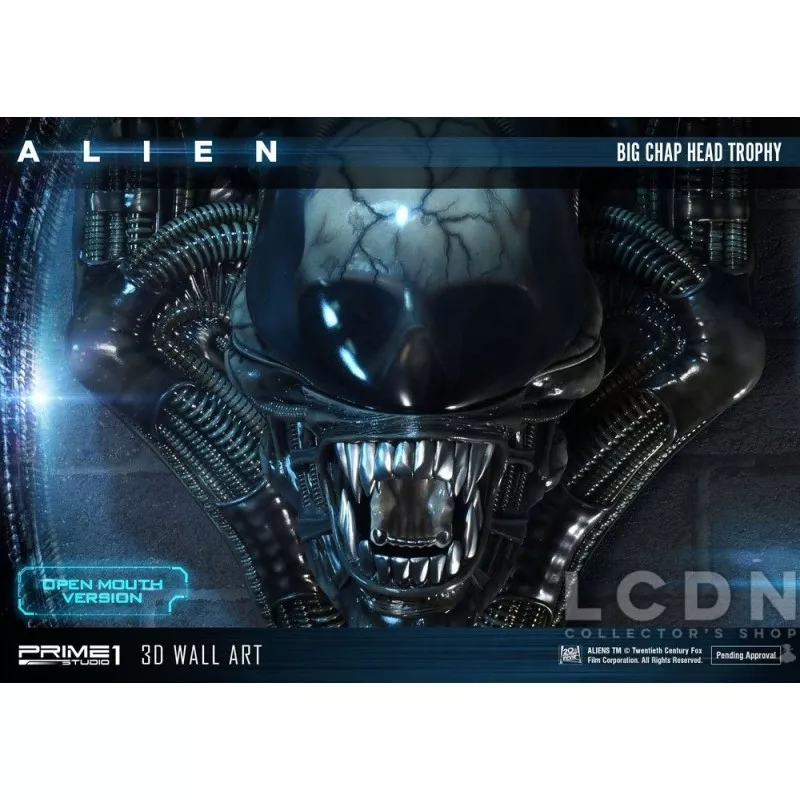 Alien 3D Wall Art Warrior Alien Head Trophy Open Mouth Version 58 cm