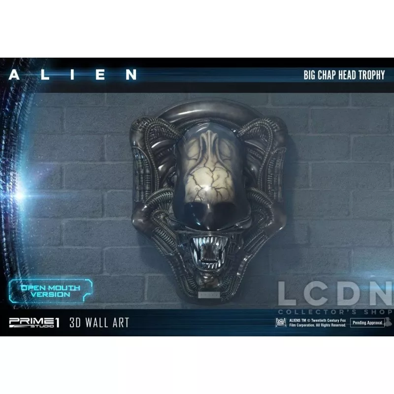 Alien 3D Wall Art Warrior Alien Head Trophy Open Mouth Version 58 cm