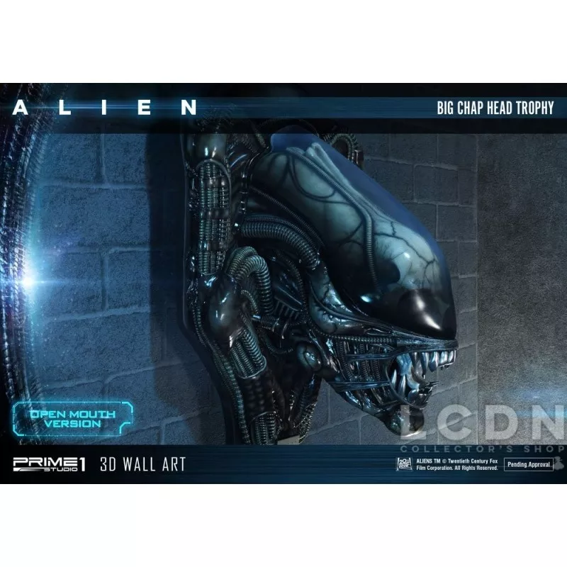 Alien 3D Wall Art Warrior Alien Head Trophy Open Mouth Version 58 cm