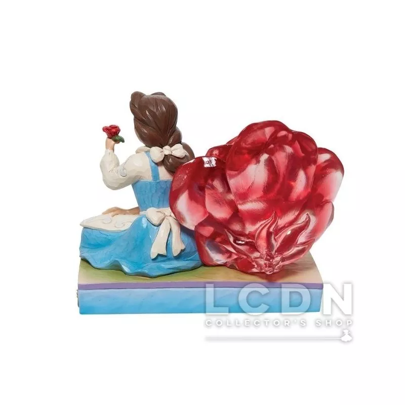 Disney Beauty and the Beast Figure Belle with Clear Resin Rose 12cm
