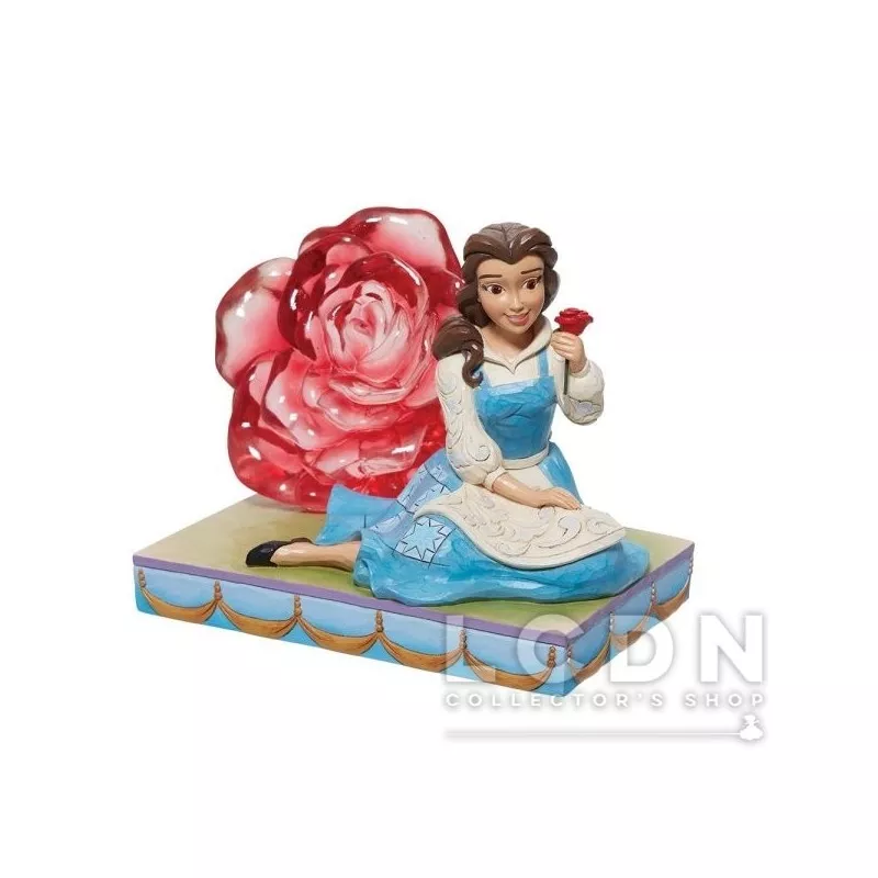 Disney Beauty and the Beast Figure Belle with Clear Resin Rose 12cm