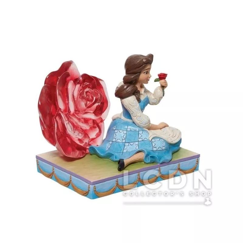 Disney Beauty and the Beast Figure Belle with Clear Resin Rose 12cm