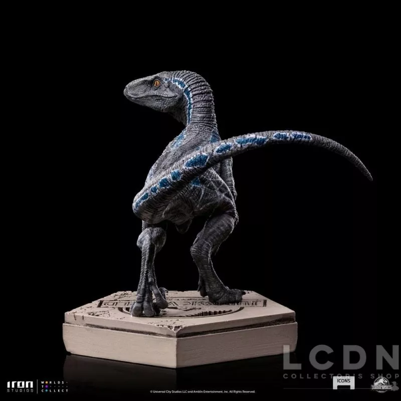 Jurassic World Icons Statue Velociraptor B Blue 7cm