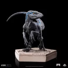 Jurassic World Icons Statue Velociraptor B Blue 7cm