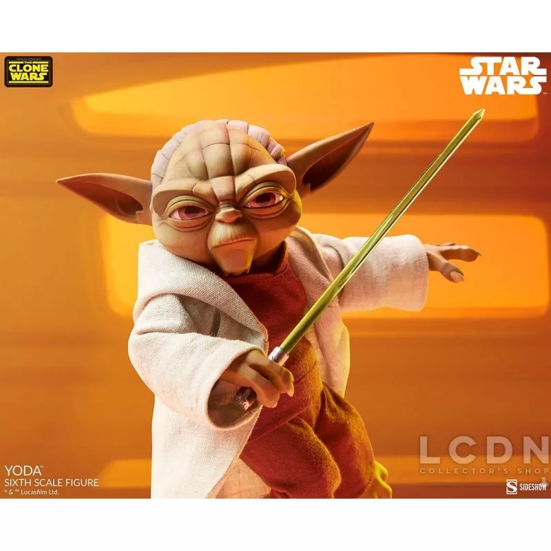 Star Wars The Clone Wars Collectible Action Figurine 1/6 Yoda 14cm