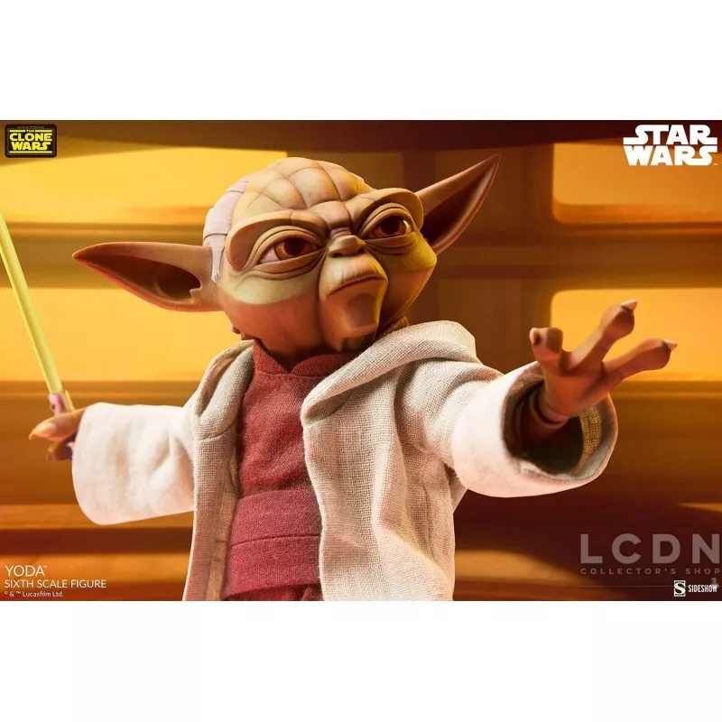 Star Wars The Clone Wars Collectible Action Figurine 1/6 Yoda 14cm