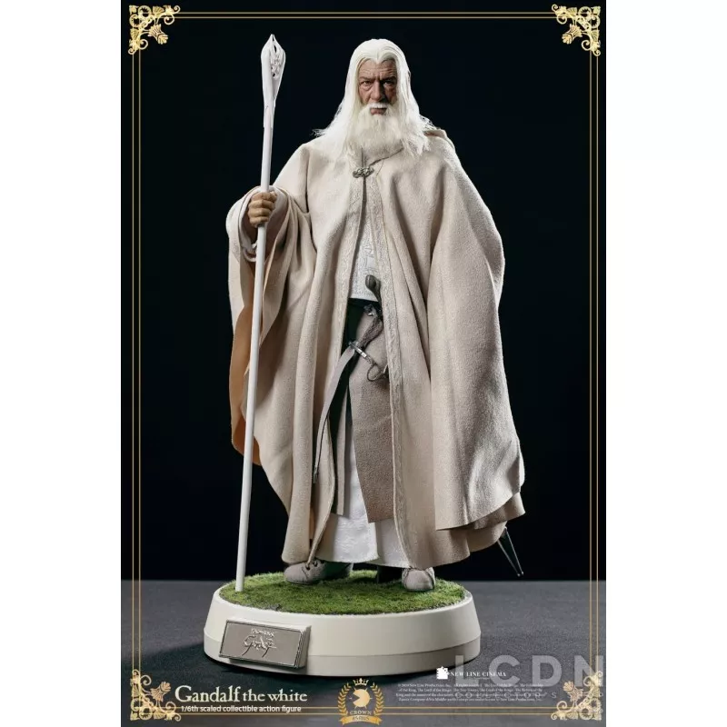The Lord of the Rings The Crown Series Collectible Action Figure 1/6 Gandalf the White &amp; Shadowfax LOTR003 Asmus 30cm
