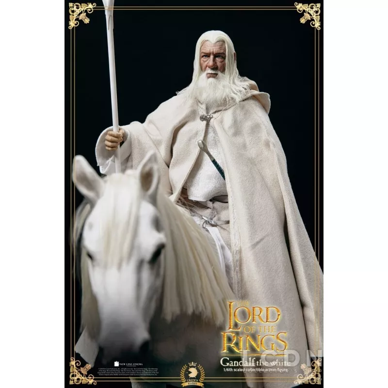The Lord of the Rings The Crown Series Collectible Action Figure 1/6 Gandalf the White &amp; Shadowfax LOTR003 Asmus 30cm