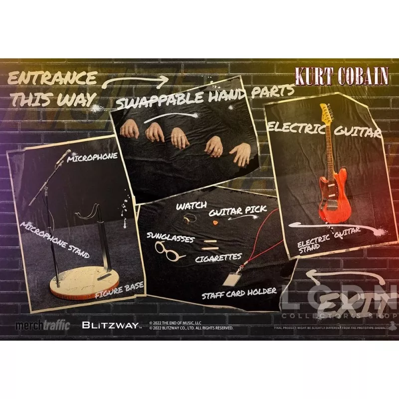 Nirvana Kurt Cobain Collectible Action Figure 1/6 Blitzway 30cm (New)