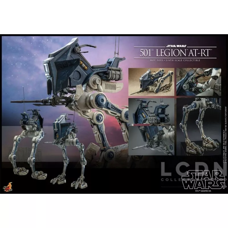 Hot Toys TMS090 Star Wars: The Clone Wars Collectible Action Figurine 1/6 501st Legion AT-RT 64cm