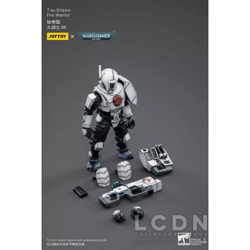 Warhammer 40k Set de 4 Action Figurines 1/18 T&#039;au Empire Fire Warrior Joytoy 12cm