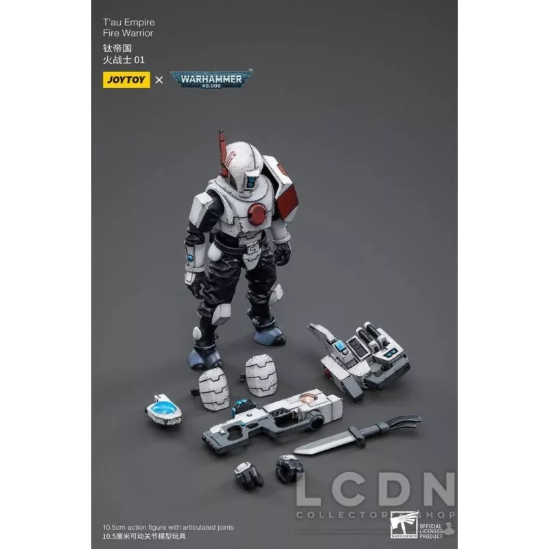 Warhammer 40k Set de 4 Action Figurines 1/18 T&#039;au Empire Fire Warrior Joytoy 12cm