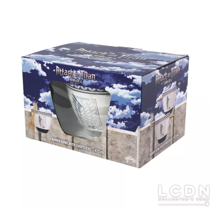 Attack on Titan Ramen Bowl with Chopstick Emblem 470ml