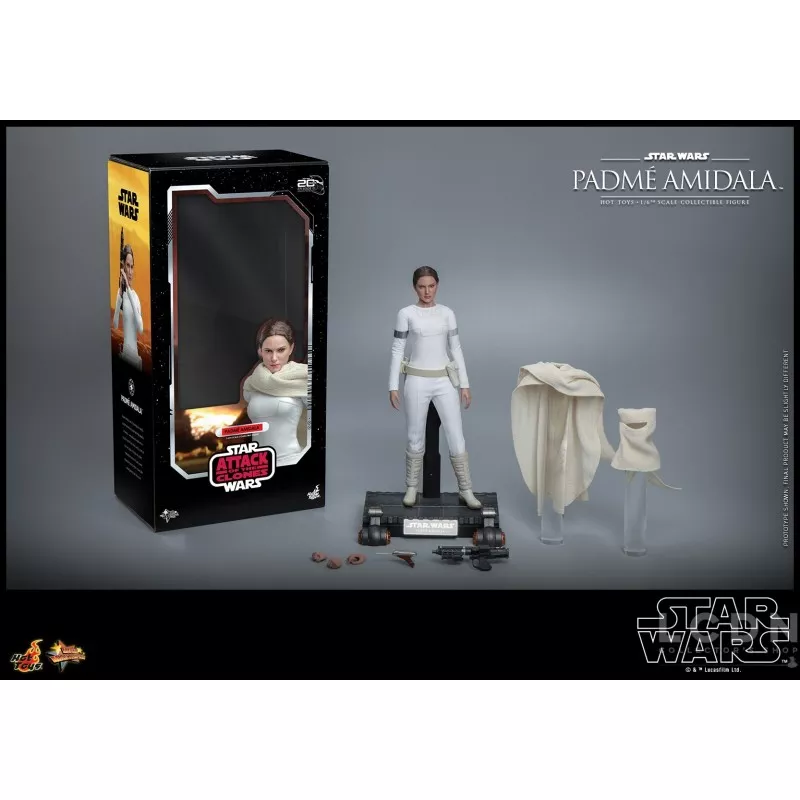 Hot Toys MMS678 Star Wars Episode II: L&#039;Attaque des Clones Collectible Action Figurine 1/6 Padmé Amidala 27cm (Neuf)