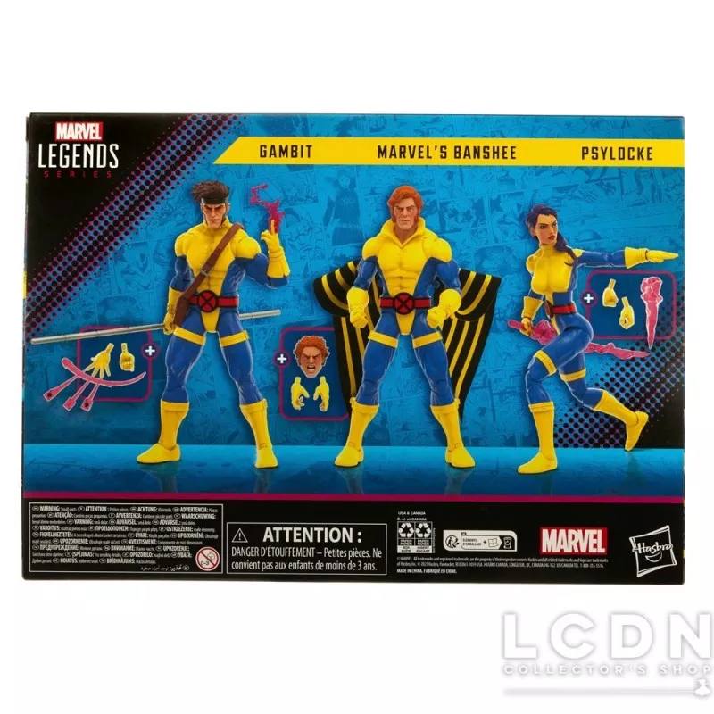 X-Men 60th Anniversary Marvel Legends Pack of 3 Action Figures Gambit, Marvel&#039;s Banshee, Psylocke 15cm