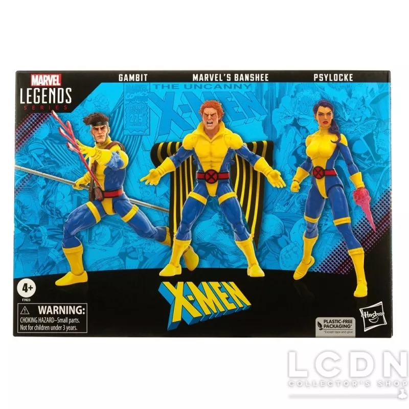 X-Men 60th Anniversary Marvel Legends Pack of 3 Action Figures Gambit, Marvel&#039;s Banshee, Psylocke 15cm