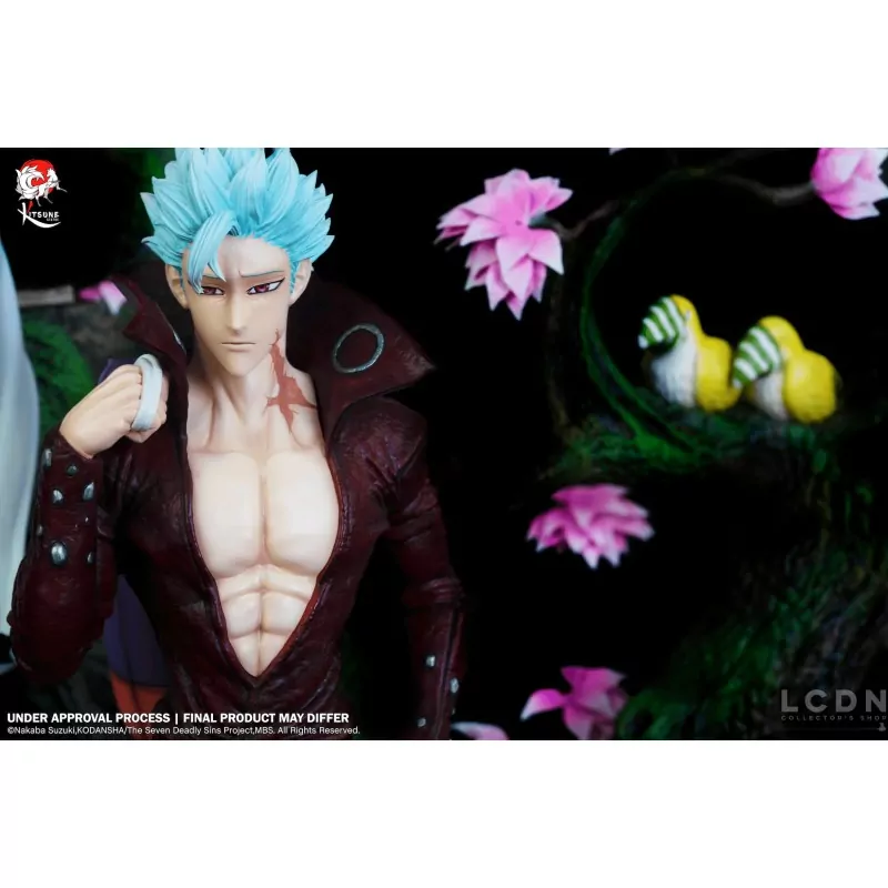 The Seven Deadly Sins Statue 1/6 Ban &amp; Elaine By Kitsune 48cm