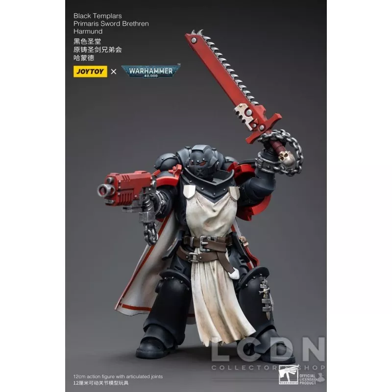 Warhammer 40k Action Figure 1/18 Black Templars Primaris Sword Brethren Harmund 12cm