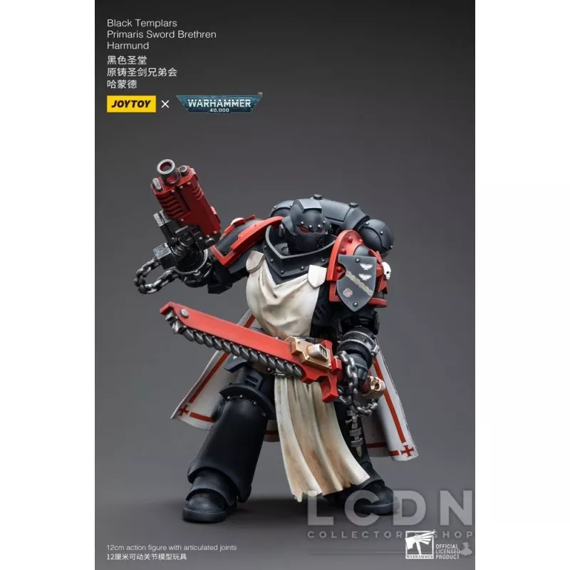 Warhammer 40k Action Figure 1/18 Black Templars Primaris Sword Brethren Harmund 12cm