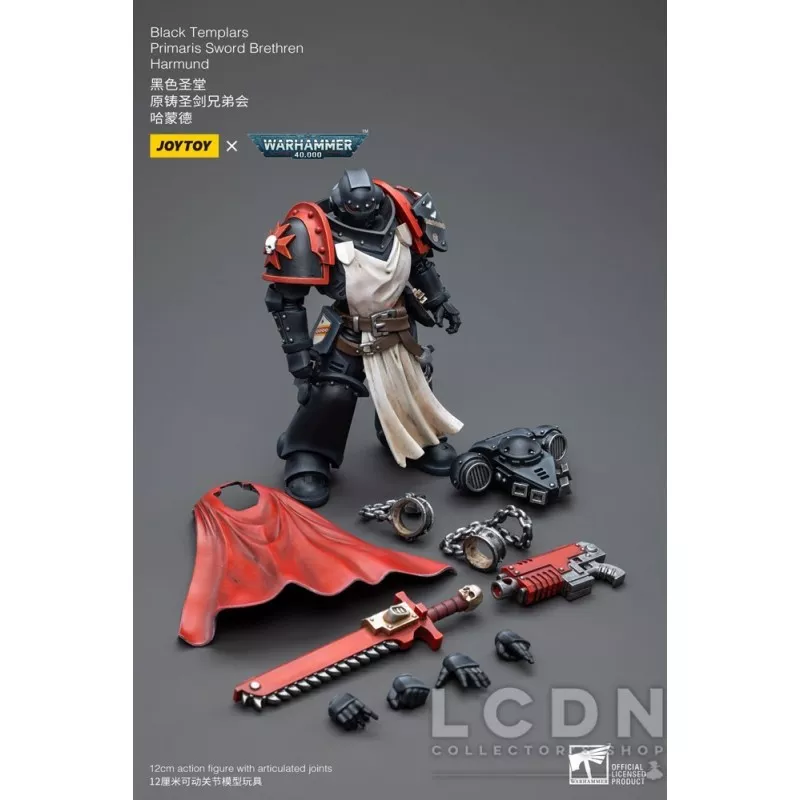 Warhammer 40k Action Figure 1/18 Black Templars Primaris Sword Brethren Harmund 12cm