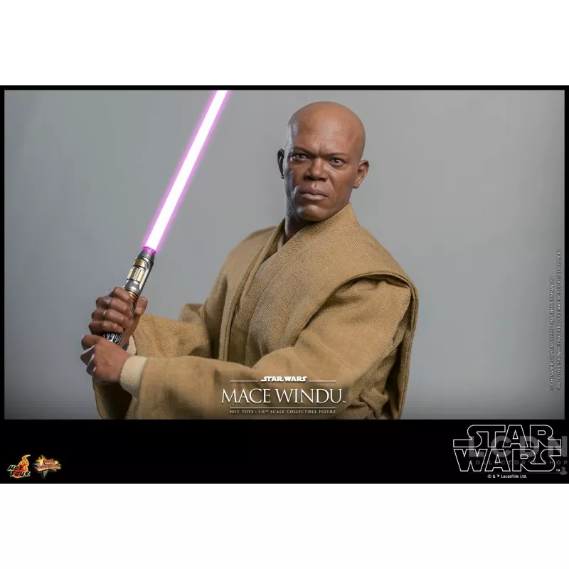Hot Toys MMS681 Star Wars Episode II: L&#039;Attaque des Clones Collectible Action Figurine 1/6 Mace Windu 32cm