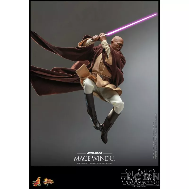 Hot Toys MMS681 Star Wars Episode II: L&#039;Attaque des Clones Collectible Action Figurine 1/6 Mace Windu 32cm