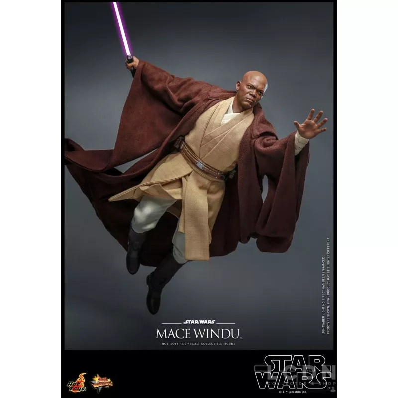 Hot Toys MMS681 Star Wars Episode II: L&#039;Attaque des Clones Collectible Action Figurine 1/6 Mace Windu 32cm