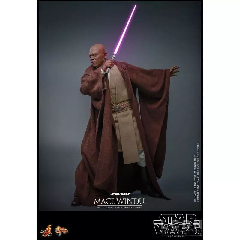 Hot Toys MMS681 Star Wars Episode II: L&#039;Attaque des Clones Collectible Action Figurine 1/6 Mace Windu 32cm