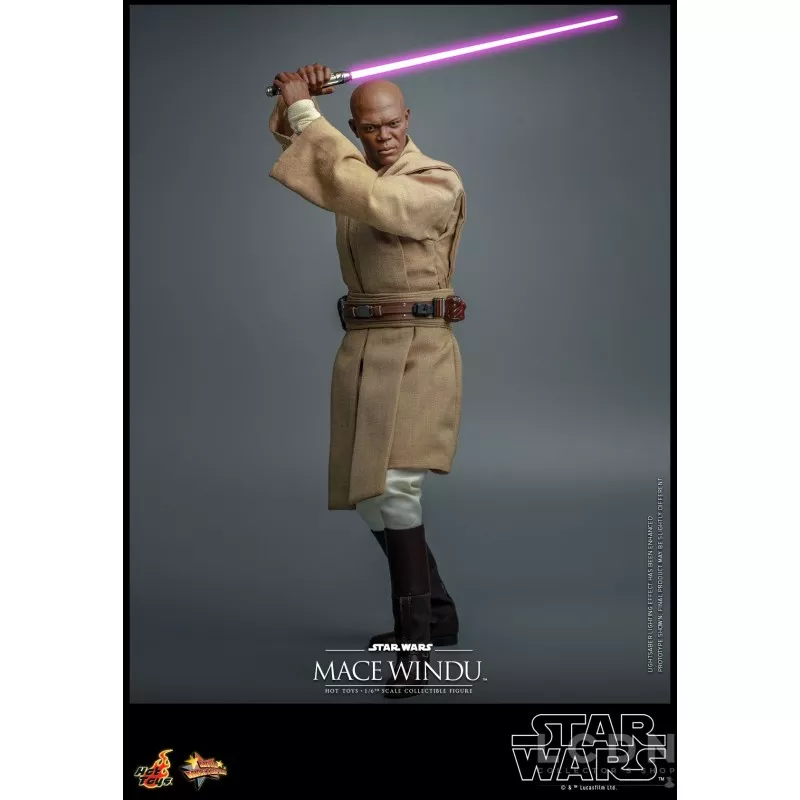 Hot Toys MMS681 Star Wars Episode II: L&#039;Attaque des Clones Collectible Action Figurine 1/6 Mace Windu 32cm