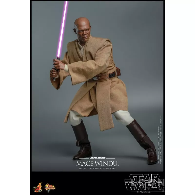 Hot Toys MMS681 Star Wars Episode II: L&#039;Attaque des Clones Collectible Action Figurine 1/6 Mace Windu 32cm