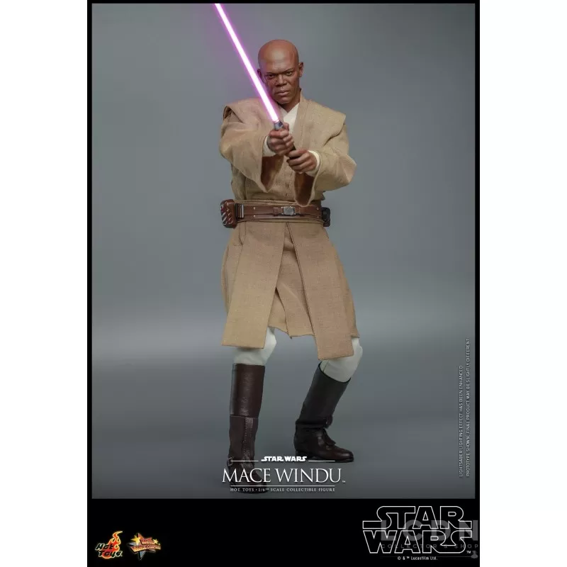 Hot Toys MMS681 Star Wars Episode II: L&#039;Attaque des Clones Collectible Action Figurine 1/6 Mace Windu 32cm