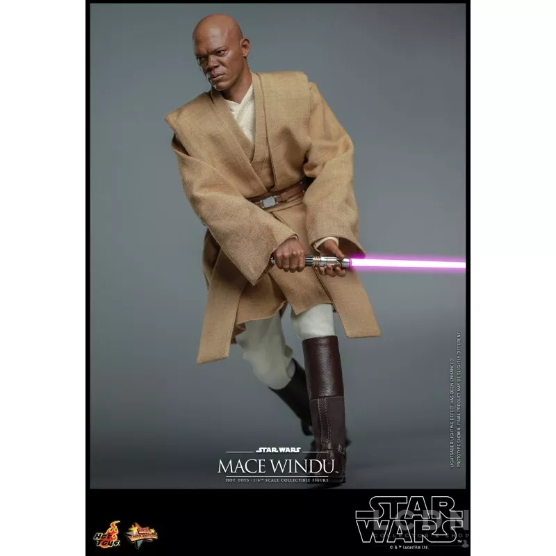 Hot Toys MMS681 Star Wars Episode II: L&#039;Attaque des Clones Collectible Action Figurine 1/6 Mace Windu 32cm