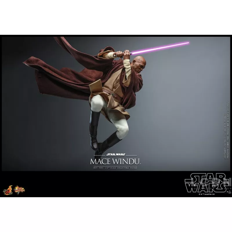 Hot Toys MMS681 Star Wars Episode II: L&#039;Attaque des Clones Collectible Action Figurine 1/6 Mace Windu 32cm