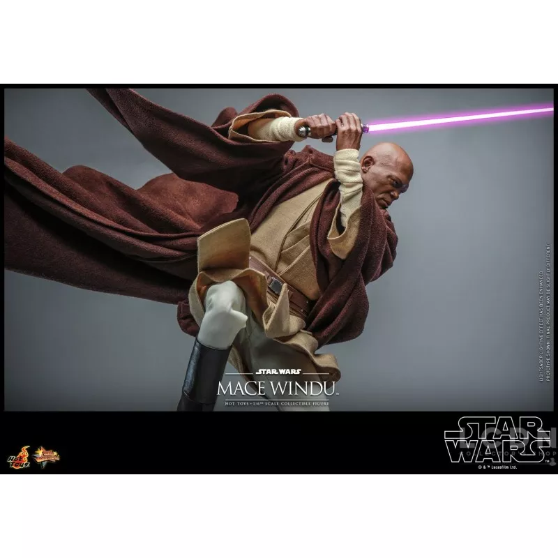 Hot Toys MMS681 Star Wars Episode II: L&#039;Attaque des Clones Collectible Action Figurine 1/6 Mace Windu 32cm