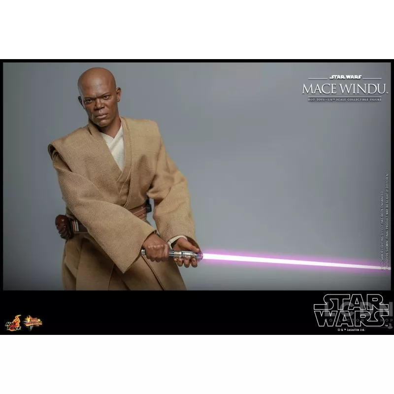 Hot Toys MMS681 Star Wars Episode II: L&#039;Attaque des Clones Collectible Action Figurine 1/6 Mace Windu 32cm