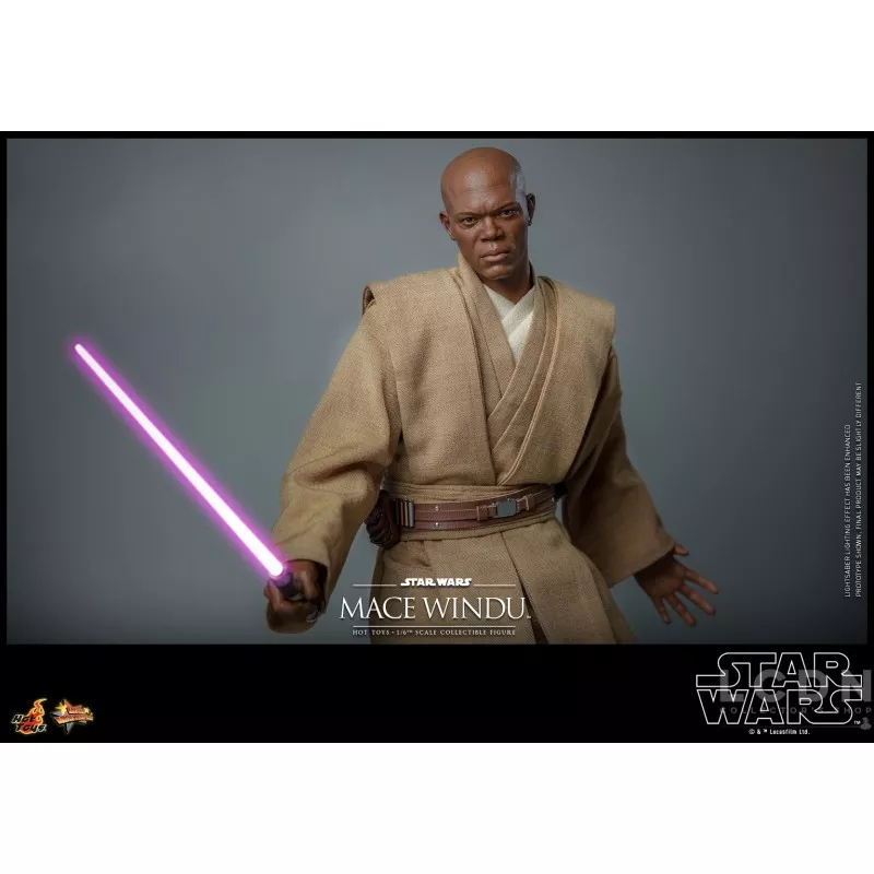 Hot Toys MMS681 Star Wars Episode II: L&#039;Attaque des Clones Collectible Action Figurine 1/6 Mace Windu 32cm