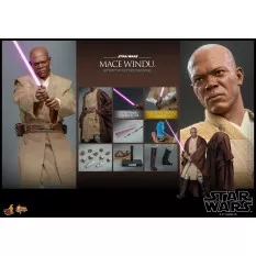 Hot Toys MMS681 Star Wars Episode II: L'Attaque des Clones Collectible Action Figurine 1/6 Mace Windu 32cm