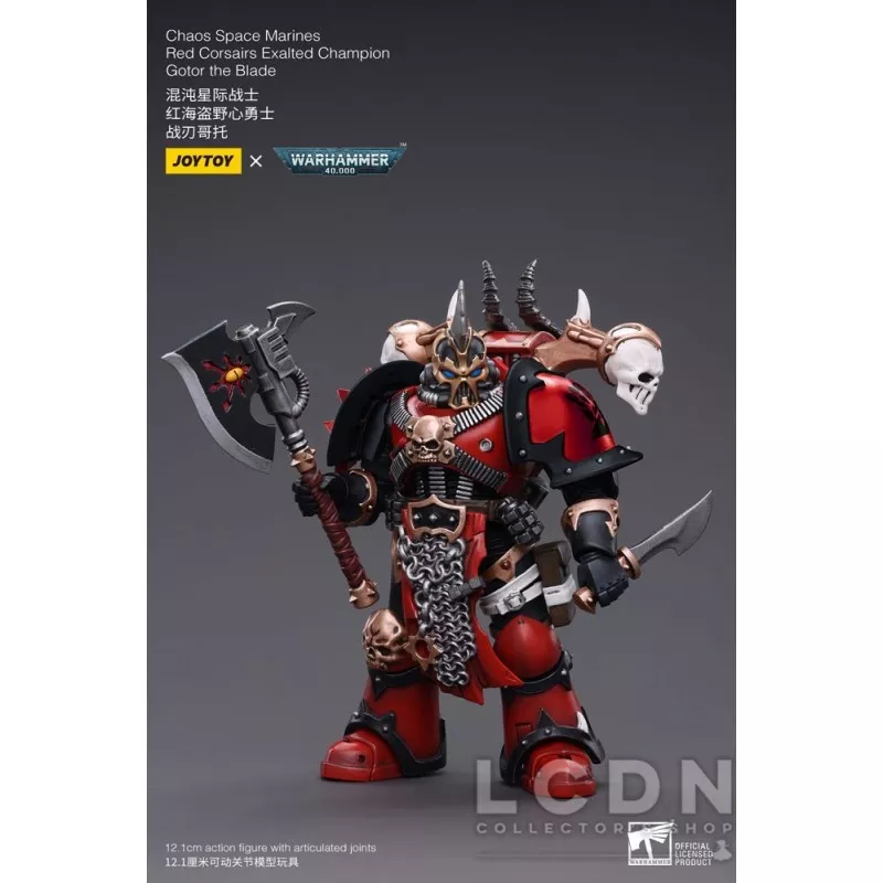 Warhammer 40k Action Figure 1/18 Chaos Space Marines Red Corsairs Exalted Champion Gotor the Blade 12cm
