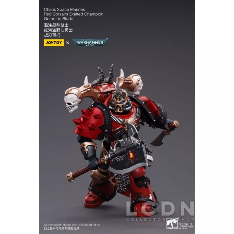 Warhammer 40k Action Figure 1/18 Chaos Space Marines Red Corsairs Exalted Champion Gotor the Blade 12cm