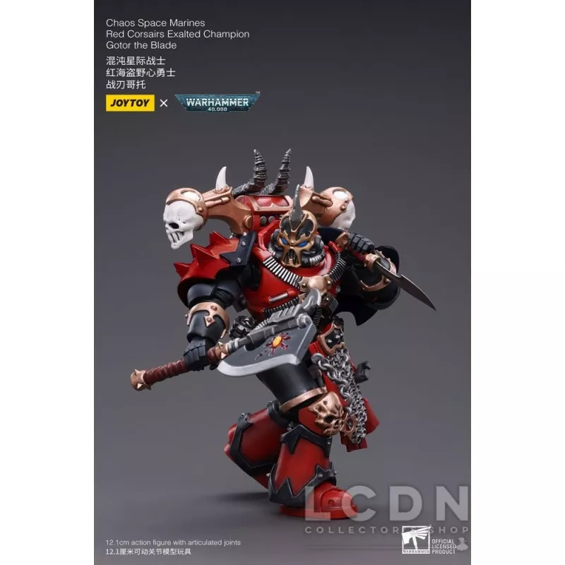 Warhammer 40k Action Figure 1/18 Chaos Space Marines Red Corsairs Exalted Champion Gotor the Blade 12cm