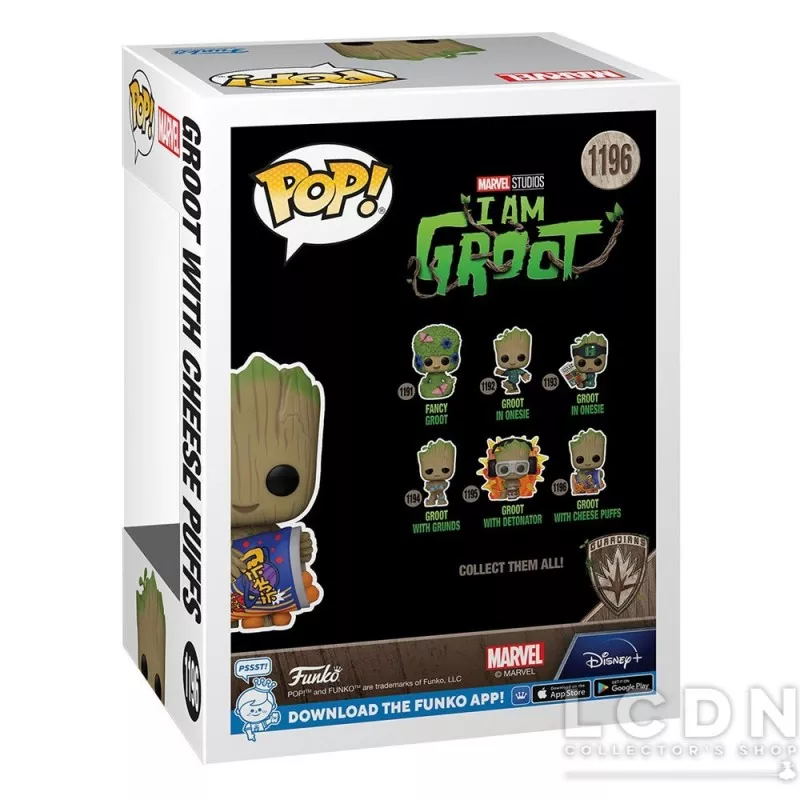 Je s&#039;appelle Groot POP! Marvel Groot with Cheese Puffs Vinyle Figurine 10cm N°1196