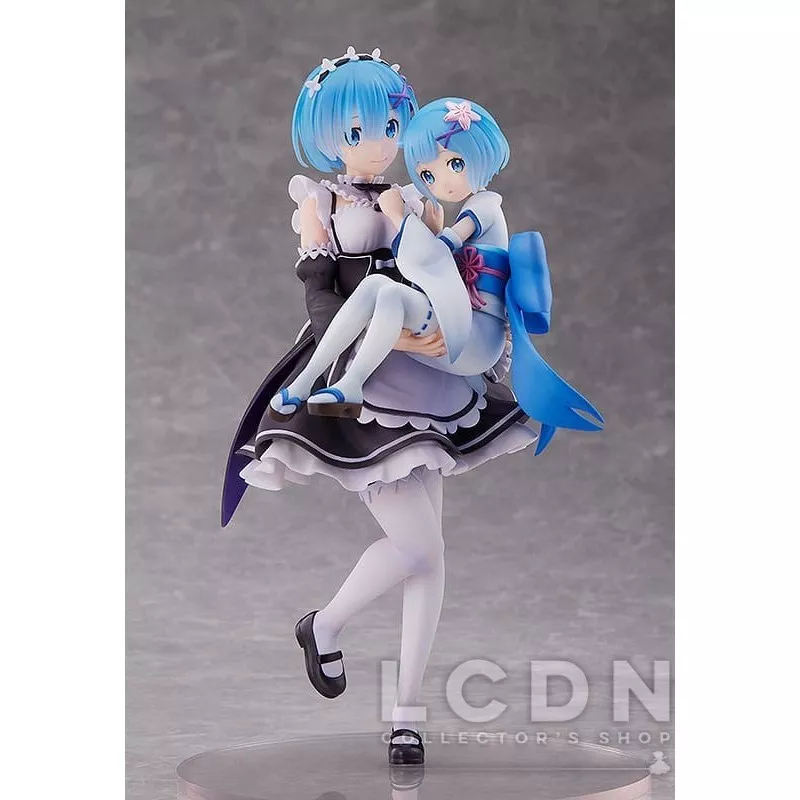 Re:Zero Starting Life in Another World Figurine 1/7 Rem &amp; Childhood Rem 23cm